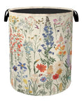 Summer Wild Herbs Large Clothes Hamper Bag - Laundry Basket with Handles, Space Saving Foldable Design for Nursery - color: Summer Wild Herbs