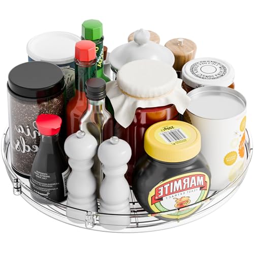 12" W Acrylic Clear Lazy Susan Turntable for Cabinet,Kitchen Countertop,Refrigerator and Pantry Organization Storage,1 Tier Small Spinning Organizer for Vitamin,Medicine,Spice Rack & Organization - size: 12"W-1Tier-1 Pack