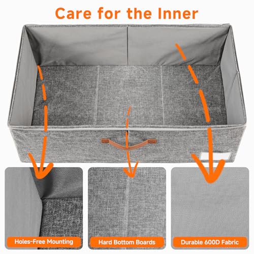 6 Inches Under Bed Storage with Wheels Pack of 2, Underbed Shoe Storage Container Bin with Clear Lid Cover, Rolling Under Bed Drawer Bag Basket for Shoe Organizer Sheet Sweater - Grey - color: Grey, size: 6 Inches Tall