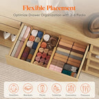 Lifewit 6" High 8 Pack Bamboo Drawer Dividers 33-42cm/13-16.5" Adjustable Wooden Drawer Organizer for Clothes/Utensils, Expandable Drawer Separator for Dresser/Kitchen/Bedroom/Office Organization - size: 6"H, 13-16.5"L