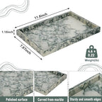 Marble Bathroom Tray,Pure Natural Vanity Tray,Marble Tray for Kitchen Counter Non-Ceramic/Non-Resin,Stone Trays 12 x 8 inch Cyan Green - color: Cyan-green