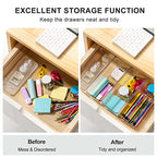 Hudgan 8 Pack Clear Plastic Drawer Organizers Set, Stackable Deep Drawer Organizer for Makeup Vanity and Desk, 2 Sizes Tall Bathroom Drawer Organizer