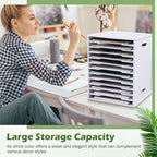 Juexica 12 Tier 8.5" x 11" Scrapbook Paper Organizer, White Cardstock File Organizer with Adjustable Shelves, Stackable Paper Trays, Desktop Storage Rack Document Holder for Desk Home Office - style: 12 Tier