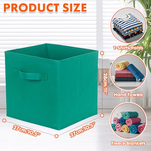 PowerKing Collapsible Storage Cubes with Handles, Fabric Foldable Bins for Closet Shelves, Durable Organization Storage Bins, 10.5'' x 11'' x 10.5'' (2Pack, Forest Green) - color: Forest Green, size: 2Pack