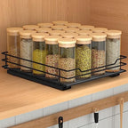 BOIVSHI Pull Out Spice Rack Organizer for Cabinet, Heavy Duty Slide Out Spice Rack Organizer for Kitchen Cabinets and Pantry, Fits Spices, Sauces, Canned Food (8.5''Wx10.5''Dx2.5''H) - size: 1 Tier,8.5''Wx10.5''Dx2.5''Hspices rack,