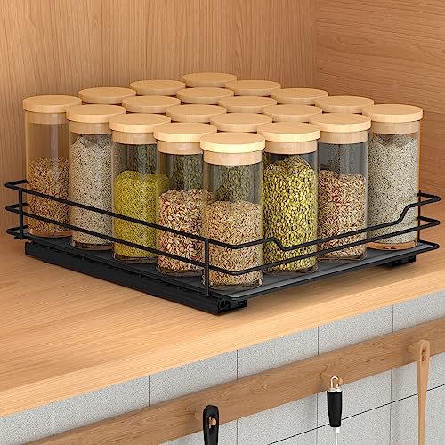 BOIVSHI Pull Out Spice Rack Organizer for Cabinet, Heavy Duty Slide Out Spice Rack Organizer for Kitchen Cabinets and Pantry, Fits Spices, Sauces, Canned Food (8.5''Wx10.5''Dx2.5''H) - size: 1 Tier,8.5''Wx10.5''Dx2.5''Hspices rack,