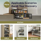 HOUSE AGAIN 2 Tier Pull Out&Down Cabinet Organizer, Drop Down Spice Rack Shelf Easy Reach for Upper Kitchen Cabinet, Slide Out Storage Basket Drawer with Handle for Pantry/Cupboard/Office, 2 Fix Mode