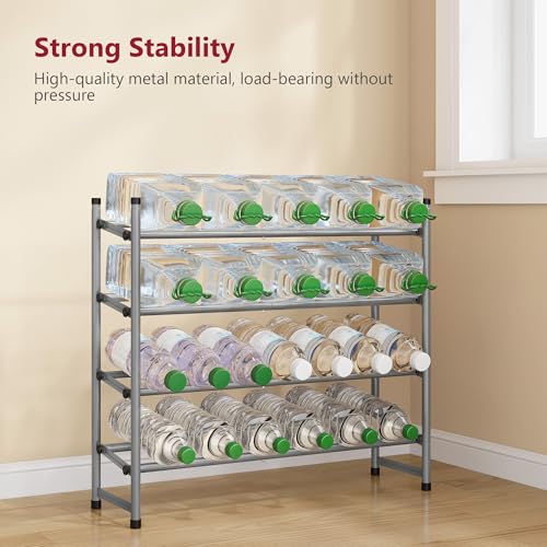 Tajsoon Expandable Shoe Rack for Closet 4 Tier, 29“-41“Adjustable & Stackable Shoe Shelf Storage, Metal Shoe Rack Organizer for Front Door Entrance, Closet, Garage, Entryway, Grey - color: Grey, size: 4 Tier