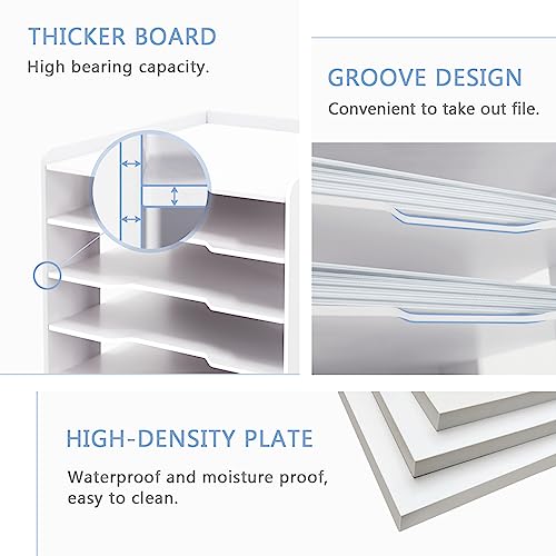 SONGWAY Scrapbook Paper Organizer 12x12-7 Tier File Organizer for Desk, 12x12 Stackable Scrapbook Paper Storage Trays, Desktop File Storage Cube for Home Office School - size: 7 Tier
