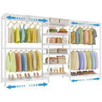 VIPEK X3 Plus Large Expandable Closet Rack Adjustable from 5'10" to 8'8" with Extendable Shelves and Hanger Rods, Freestanding Clothing Racks Modular Closet Systems Wardrobe, Max Load 1360LBS, White - color: White, size: X3 Plus