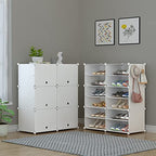 HOMIDEC Shoe Rack, 6 Tier Shoe Storage Cabinet 24 Pair Plastic Shoe Shelves Organizer for Closet Hallway Bedroom Entryway - color: White, style: 2 by 6