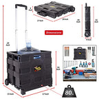 dbest products Quik Cart without Lid Travel Portable Mobile Storage Collapsible Handcart Rolling Utility Heavy Duty, Black - color: Black, style: Topless