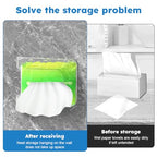 CALIDAKA 2Pcs Bathroom Wipes Holder, Kitchen Wipes Storage, Wall-Mounted Tissue Holder, Non-Slip Flushable Wipes Box, Wipe Container, Wipes Holder for Kitchen Bathroom (Clear+Clear Grey)