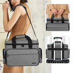 BAFASO Large Makeup Bag with 2 Removable Pouches and Detachable Dividers, Multifunctional Toiletry Bag Cosmetic Bag to Keep Makeup and Hair Supplies (Patent Pending), Gray - color: Gray