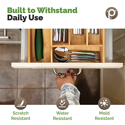 Pristine Bamboo Silverware Organizer - Small Extra-Deep Wooden Kitchen Drawer Organizer Divider for Spoons, Forks, Knives & Cutleries - 5 Slots - color: Brown, size: 5 Slot