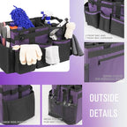 SCAVATA Wearable Cleaning Caddy, Cleaning Caddy Supplies Organizer with Handle & Shoulder Straps for Housekeepers, Under Sink & Car Cleaning Tool Organizers Bag with 4 Foldable Divider (Purple) - color: Purple