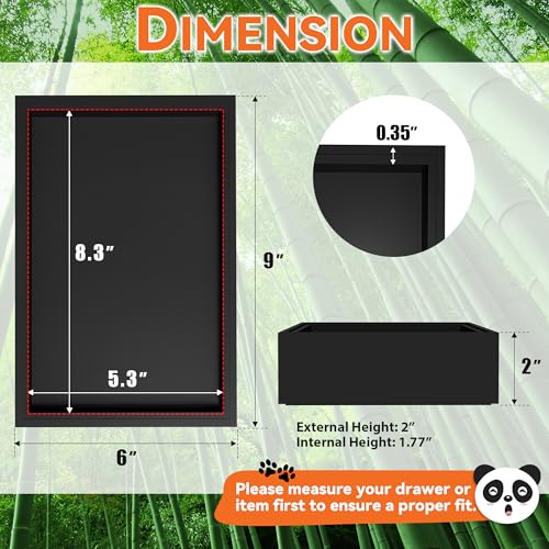 Lixple Bamboo Drawer Organizer, Cutlery Silverware Organizer for Kitchen Drawer, Stackable Utensil Organizer, 2 Pcs Flatware Organizer, Wooden Storage Box Tray (Black, 9 X 6 X 2 Inch) - color: Black, size: 9 x 6 x 2 Inch