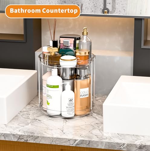 2 Tier Lazy Susan Turntable for Cabinet,Countertop,Pantry,9.5"W Spinning Seasoning Organizer,Double Rotating Kitchen Spice Rack Organizer and Condiments,Medicine,Vitamin Bottle Organizer Carousels,1Pc - size: 9.5"W-2Tier-1 Pack