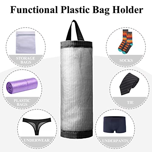 TOGETRUE Plastic Bag Holder, Mesh Grocery Bag Holder Hanging Storage Bag Dispenser (Dark Grey 2 Packs) - color: Dark Grey 2 Packs