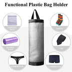 TOGETRUE Plastic Bag Holder, Mesh Grocery Bag Holder Hanging Storage Bag Dispenser (Dark Grey 2 Packs) - color: Dark Grey 2 Packs
