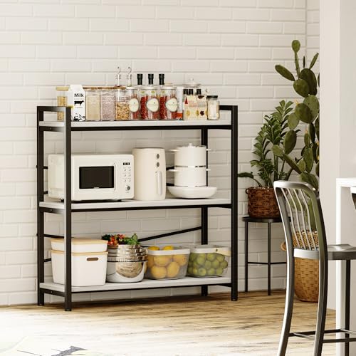 Book Shelf, 3 Tier Bookshelf 31.49" Width, Book Shelf Storage and Organization, Wooden and Metal Industrial Bookcase, Large Book Shelves for Home Living Room Bedroom Office Storage(White) - color: White, size: 3 Tier - 31.5" W