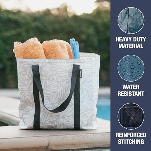 CleverMade Tall Frakta Reusable Grocery Tote - 42L - Pack of 2 - Ocean Blue - Collapsible Storage Shopping Organizer - Heavy Duty Utility Bag Home - color: Ocean, size: 42L