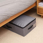 AMJ 29.5"*15"*7", Rigid Under Bed Garment Storage Bins, Folding & Washable, Soft Zip Lid, Black Gray - color: Black Gray, size: 29.5 x 15 x 7“