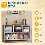 DWVO Dresser with 5 Drawers - Fabric Storage Tower, Organizer Unit for Bedroom, Living Room, Closets - Sturdy Steel Frame, Wooden Top (Purple) - color: Purple, style: 5-Drawer