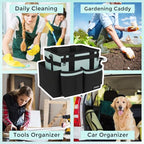 SCAVATA Compact Wearable Cleaning Caddy, Small Cleaning Supplies Organizer with Handle & Shoulder Straps for Housekeepers, Under Sink & Car Cleaning Tool Organizers Bag, Baby Blue - color: BabyBlue