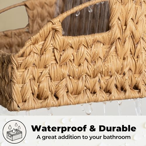GRANNY SAYS Wicker Storage Basket for Shelves, Wicker Basket with Handles, Trapezoid Woven Baskets for Storage, Decorative Baskets for Home Decor, Natural, 2 Pack - color: Natural, size: 10¾"D x 15"W x 7½"H + 9½"D x 13½"W x 6¾"H