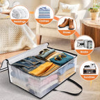 TasticTotes 6 Pack Clear Storage Bags for Comforter, Clothes & Bedding, Plastic Blanket Storage with Zipper and Handle, Moving Bags, Closet Organizer and Under-Bed Storage (40L) - size: 40L