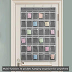 SAVERHO 36 Clear Pockets Classroom Pocket Chart for Cell Phones and Calculator Holder, Pocket Chart for Classroom Phone Holder with Number Stickers and Hooks (Grey) - color: Grey-1pack of 36pockets