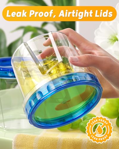 BiuLeon 6 Pack-24 oz Freezer Storage Containers, Plastic Food Storage Containers with Twist Top Lids, BPA Free and Reusable Soup Containers with Lids, Leakproof/Microwave/Dishwasher Safe - color: 6Pack-24oz