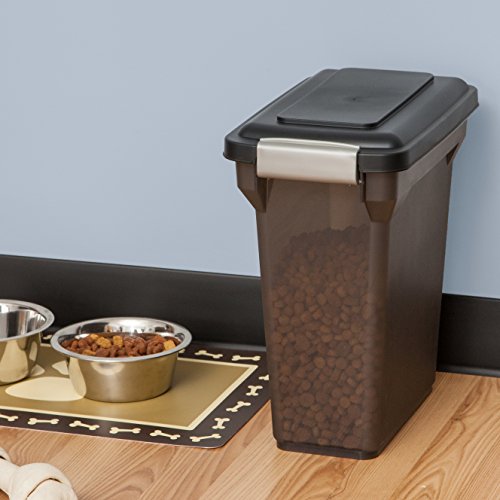 IRIS USA Dog Food Storage Container, Airtight Lid, Up to 13 Pounds Pet Food Storage, Versatile Pet Food Bin, Treats, BPA Free, Smoke - color: Smoke
