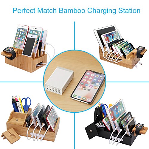 Desktop 5 Port USB Wall Charger 40W 8A, USB Hub Charging Station for Multiple Devices, Protable Multi Port USB Charger for Cell Phone, Tablet, Android Smart Phone and More - color: Power Charger (5Port Hub)