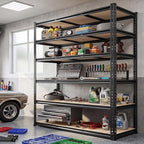 REIBII Garage Shelving 72''H Storage Shelves,Metal Shelving 5 Tier Shelves Adjustable Pantry Shelf for Closet Pantry Basement Kitchen Warehouse 72" H x 40" W x 20" D,2500LBS - size: 20"D x 40"W x 72"H