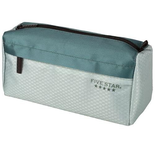 Five Star Pencil Pouch, Pen Case, 9-Pocket Zipper Pouch, Storage Organizer for School Supplies Earbuds Chargers Cables Makeup, Green/Juniper (500214F-ECM) - color: Green/Juniper, size: 8"L x 4"W x 3"H