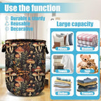 Mushroom Weed Laundry Basket, Laundry Hamper Collapsible Oxford Cloth with Handle Clothes Toy Storage Bin for Bathroom Laundry Room Bedroom 15.7 X 20 Inch - color: Mushroom Weed