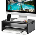 Marbrasse Monitor Stand Riser, 16.5 Inch 2 Tier Computer Printer Shelf Stand for Laptop Computer Screen Storage, Desktop Stand with Phone Holder and Cable Management Black - color: Black