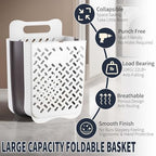 Plastic Foldable Laundry Basket with Handle, 42L Wall Mounted Laundry Hamper Freestanding Dirty Clothes Hamper, Collapsible Laundry Baskets Pop Up Hamper Storage Container for Snacks Dolls - size: XL