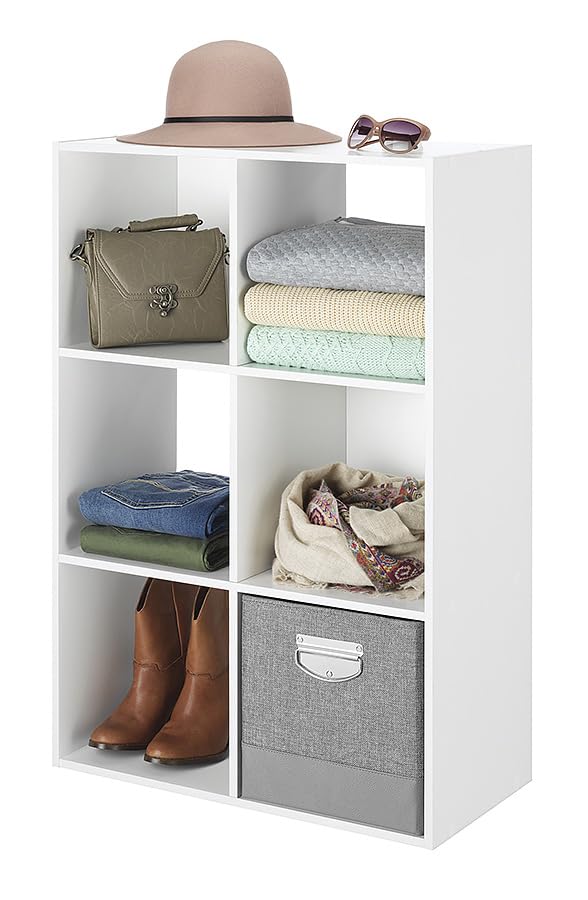 Whitmor 14-Inch Collapsible Cube, Gray, 6 Pack - color: Gray, size: 14 x 14 x 14 inches (Set of 6)