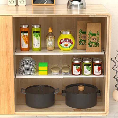 Closet Shelf Organizer Expandable Cabinet Tension Shelf Divider Heavy Duty Metal DIY Shelf Separator for Wardrobe Cupboard Cabinet Pantry Kitchen Bathroom,White,2packs - size: 7.9"D x 16.9"-31.5"W-2PCS