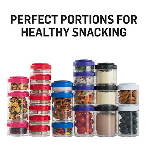 BlenderBottle GoStak, 150cc, 2-Pack | Twist n' Lock | Storage Jars | Black - color: Black, size: 150cc (Pack of 4)