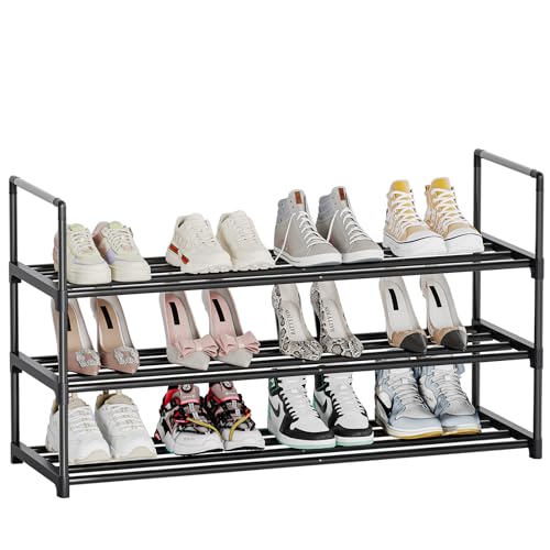 Shoe Rack, 3-Tier Shoe Organizer, Sturdy Shoe Storage Shelf, Perfect for Front Door Entrance, Closet & Entryway, Easy to Assemble, DIY Layering Options (S - 3 Tier) - size: 3 Tiers
