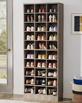 Tribesigns 10-Tier Shoe Storage Cabinet, Gray Wooden Shoe Rack with 30 Cubbies, Freestanding Tall Entryway Shoe Organizer for Closet, Entryway, Living Room - color: Grey