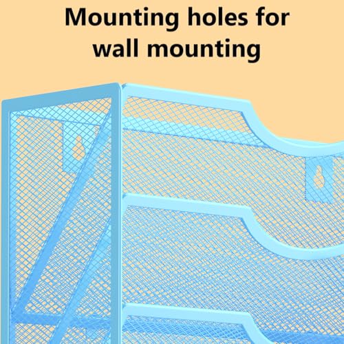 Kuntine.B Wall File Organizer Office Hanging Magazine Holder Wall File Organizer for Office Home (Blue, 5 Tier) - color: Blue, size: 5 Tier & No Hangers