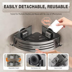 Conworld Corner Shower Caddy with Suction Cups, Shower Suction Shelf With Towel Bar, Wall Bathroom Shower Organizer Corner with Hooks, No-Drilling Removable (Aluminum, 2-Pack, Gunmetal Gray) - style: Gunmetal Gray-（With towel bar）