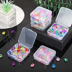 SATINIOR 48 Packs Clear Small Plastic Containers Transparent Storage Box with Hinged Lid for Small Items Crafts Jewelry (2.52 x 2.52 x 0.79 Inches) - size: 2.52 x 2.52 x 0.79 in