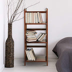 Casual Home Narrow 3-Shelf Folding Bookcase, 14" Wide, Walnut - color: Walnut