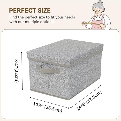 GRANNY SAYS Storage Bins with Lids, Keepsake Memory Box, Storage Basket with Lid, Closet Storage Organizer Bins, Decorative Storage Boxes, Gray, 3-Pack - color: Ash Gray, size: Medium